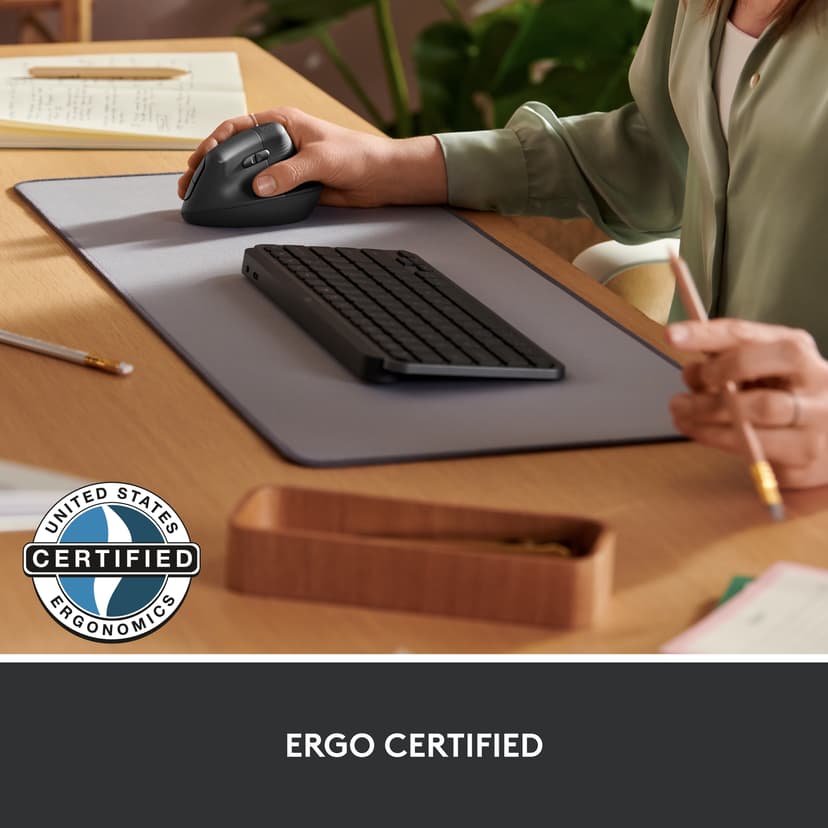 Logitech Lift Vertical Ergo For Business Logi Bolt Trådlös RF + Bluetooth
