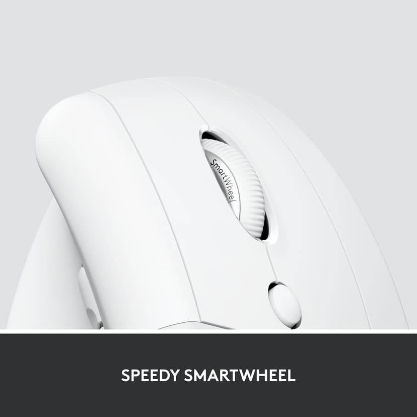 Logitech Lift for Business RF trådløs + Bluetooth Mus Hvit