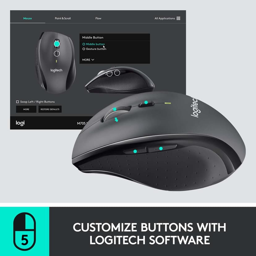 Logitech M705 RF trådløst Mus