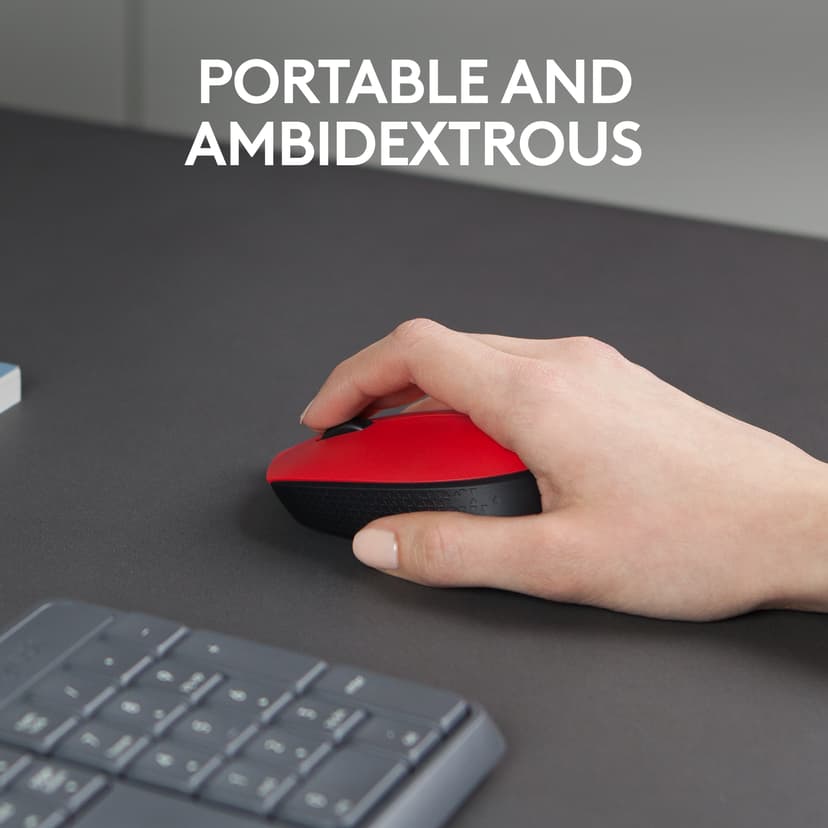 Logitech M171 RF Draadloos Muis Zwart, Rood