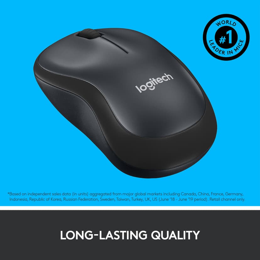 Logitech M220 Silent Wireless RF kabel-fri Mus