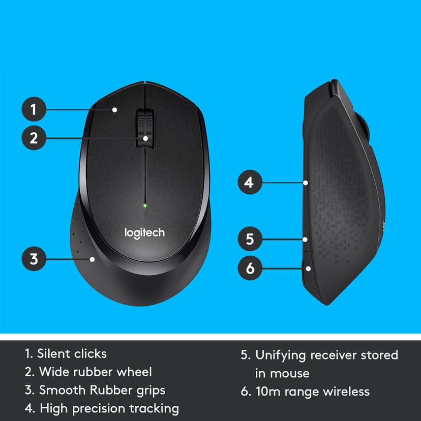 Logitech M330 Silent Wireless RF kabel-fri