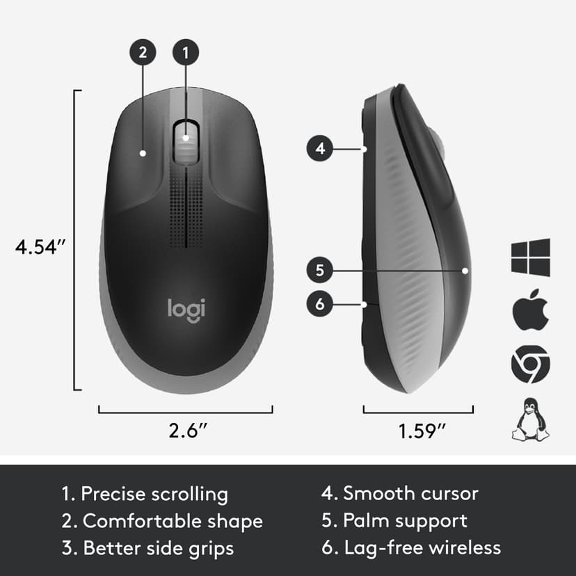 Logitech M190 RF Trådlös Mus