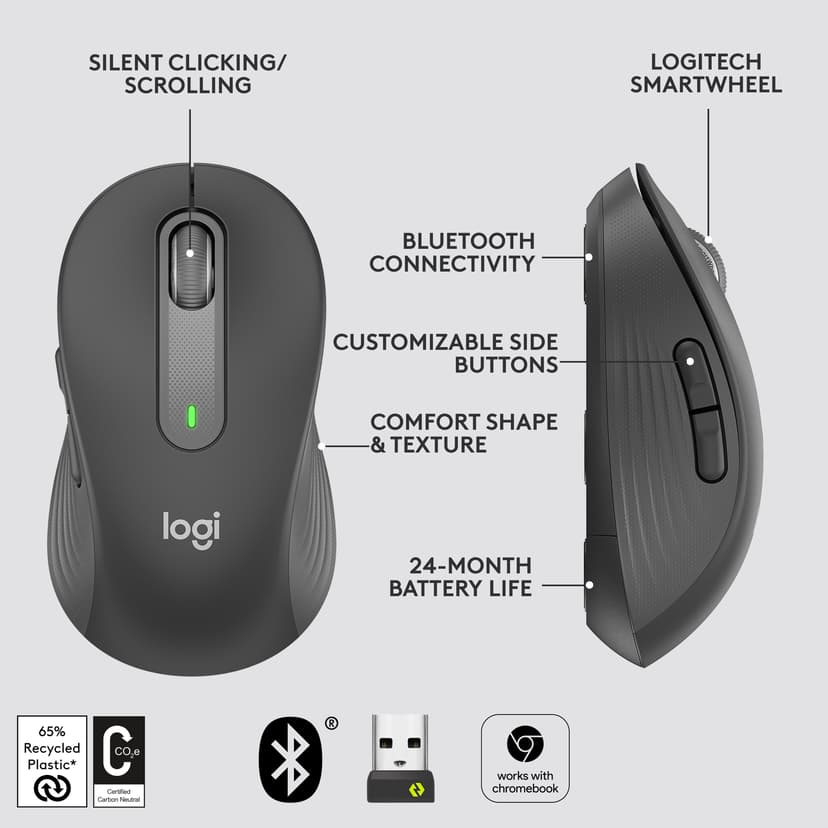 Logitech Signature M650 Large RF Wireless + Bluetooth