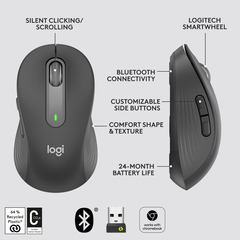 Logitech Signature M650 RF Wireless + Bluetooth