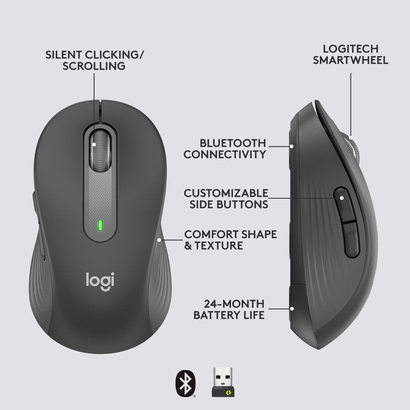 Logitech M650 for Business RF trådløs + Bluetooth