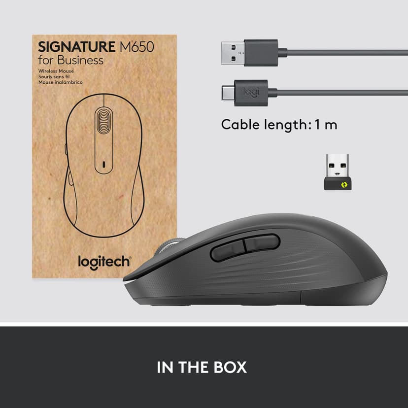 Logitech M650 for Business RF trådløs + Bluetooth
