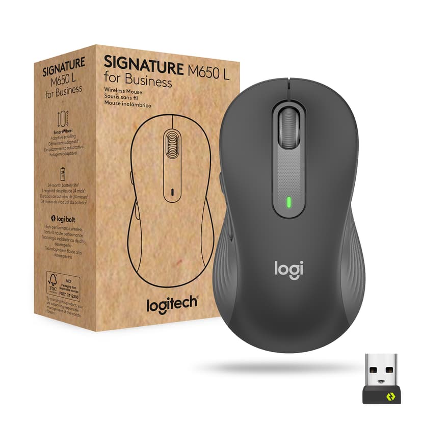 Logitech M650 Large for Business RF trådløs + Bluetooth