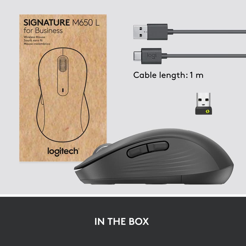 Logitech M650 Large for Business Bluetooth Mus Grafit