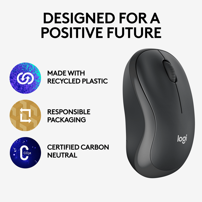 Logitech M240 for Business Trådlös RF + Bluetooth Mus