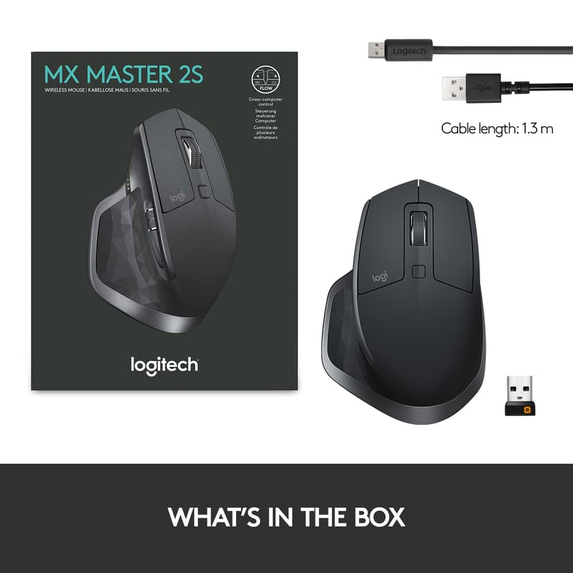 Logitech MX Master 2S Trådlös RF + Bluetooth