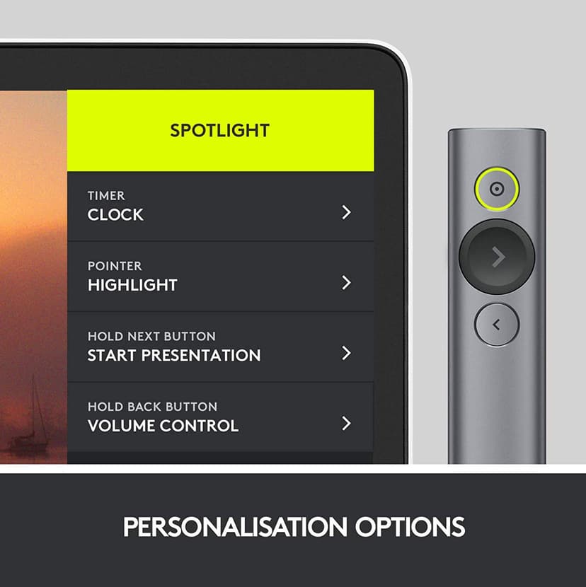 Logitech Spotlight-fjernbetjening - Mørkegrå