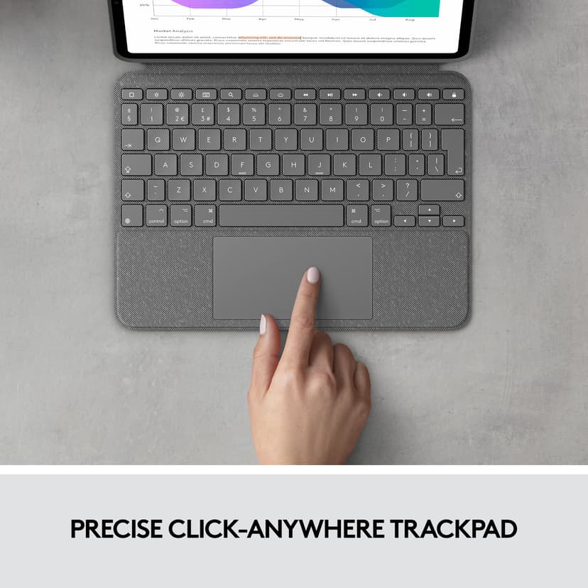 Logitech Combo Touch iPad Pro 11" 2nd gen, iPad Pro 11" 3rd gen, iPad Pro 11" 4th gen Pohjoismainen Harmaa
