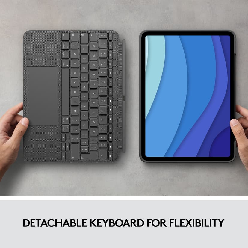Logitech Combo Touch iPad Pro 11" 2nd gen, iPad Pro 11" 3rd gen, iPad Pro 11" 4th gen Pohjoismainen Harmaa
