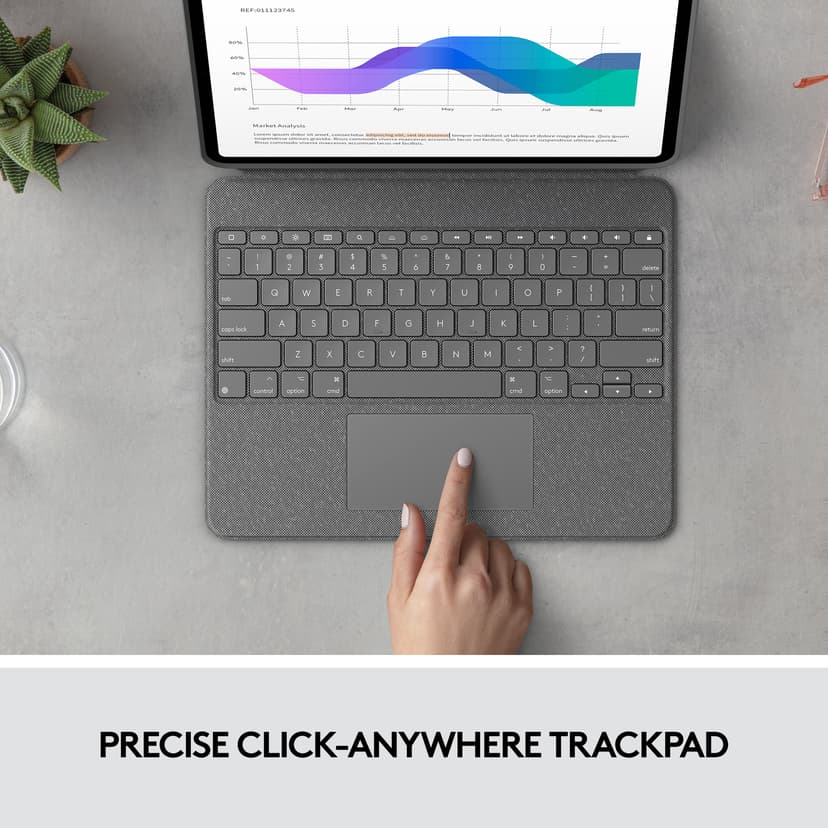 Logitech Combo Touch iPad Pro 12.9" 5th gen, iPad Pro 12.9" 6th gen Pohjoismainen Harmaa