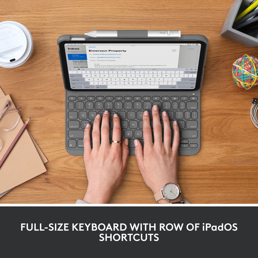 Logitech Slim Folio iPad 10th gen, iPad 11th gen Nordisk Grå