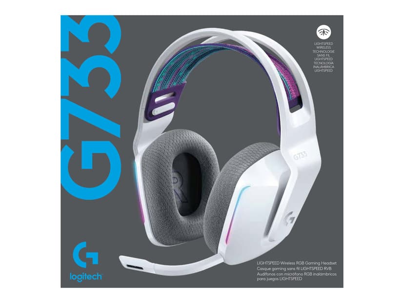 Logitech G733 Lightspeed Wireless RGB Gaming Headset Hvit