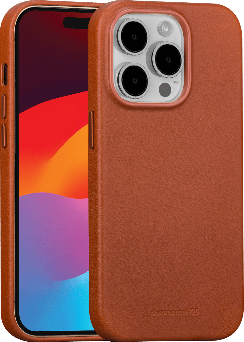 dbramante1928 Roskilde Magsafe Full-Grain Leather iPhone 15 Pro Punainen