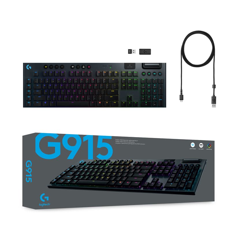Logitech G915 Lightspeed RGB Trådlös Logitech GL Tactile Nordic