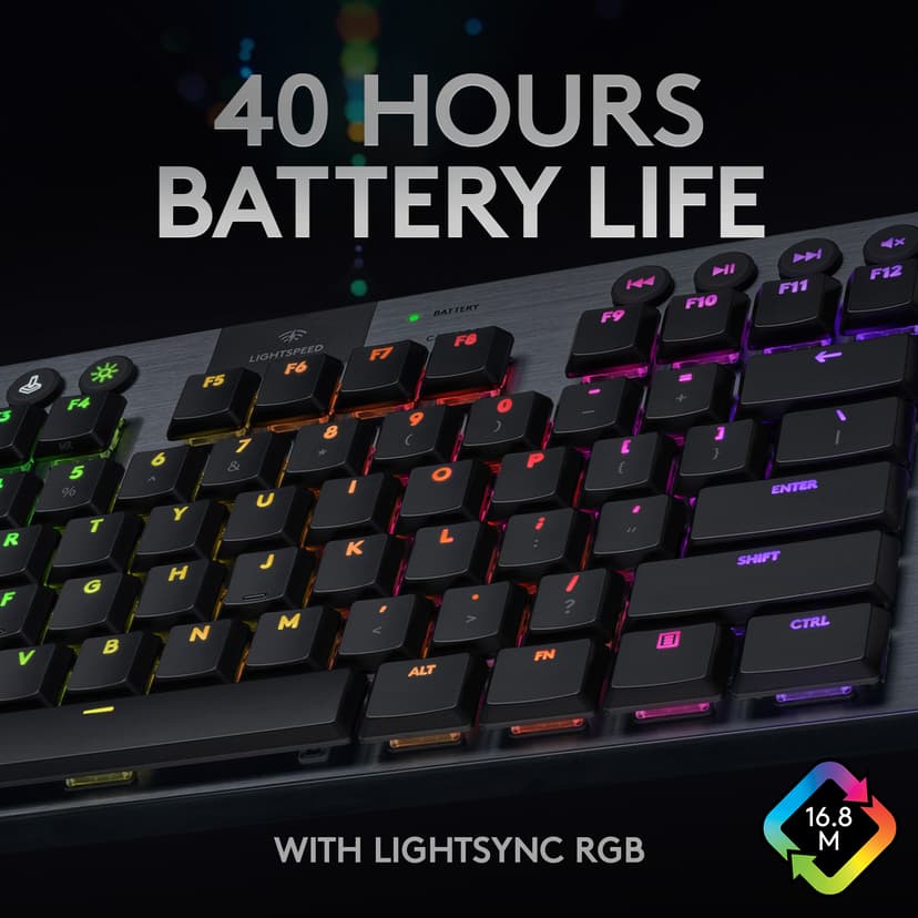 Logitech Gaming G915 Tkl - Tangentbord - Backlit - Usb, Blue Kabel Logitech GL Tactile Amerikanskt internationellt