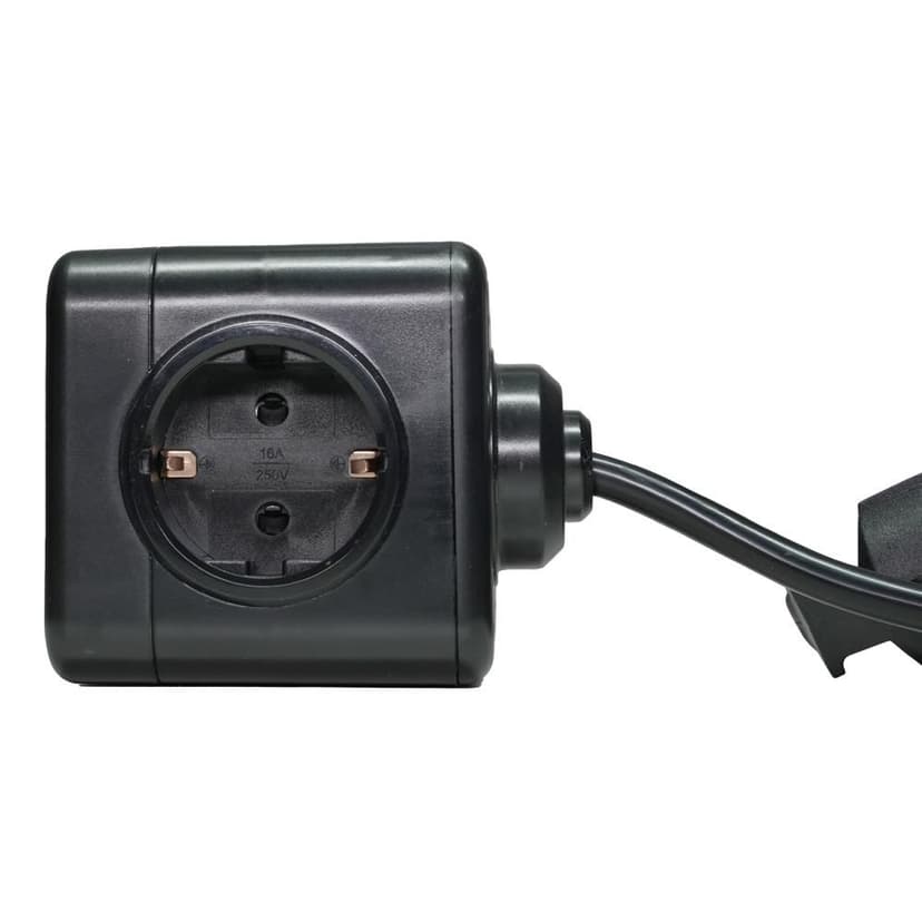 Microconnect GRUCUBE2USB-B3 stikdåse 3 m 3 AC stikkontakt(er) Indendørs Sort