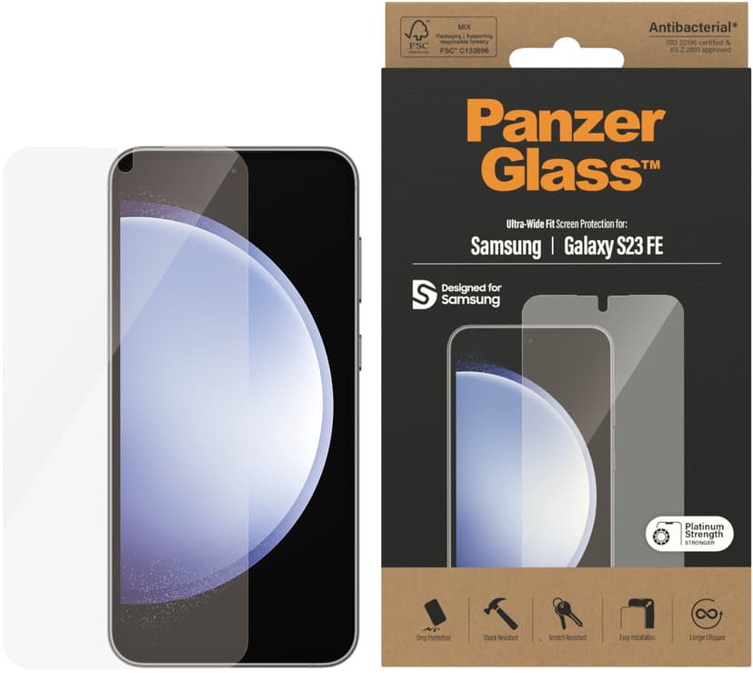 Panzerglass Ultra-Wide Fit skärmskydd Samsung Galaxy S23 FE