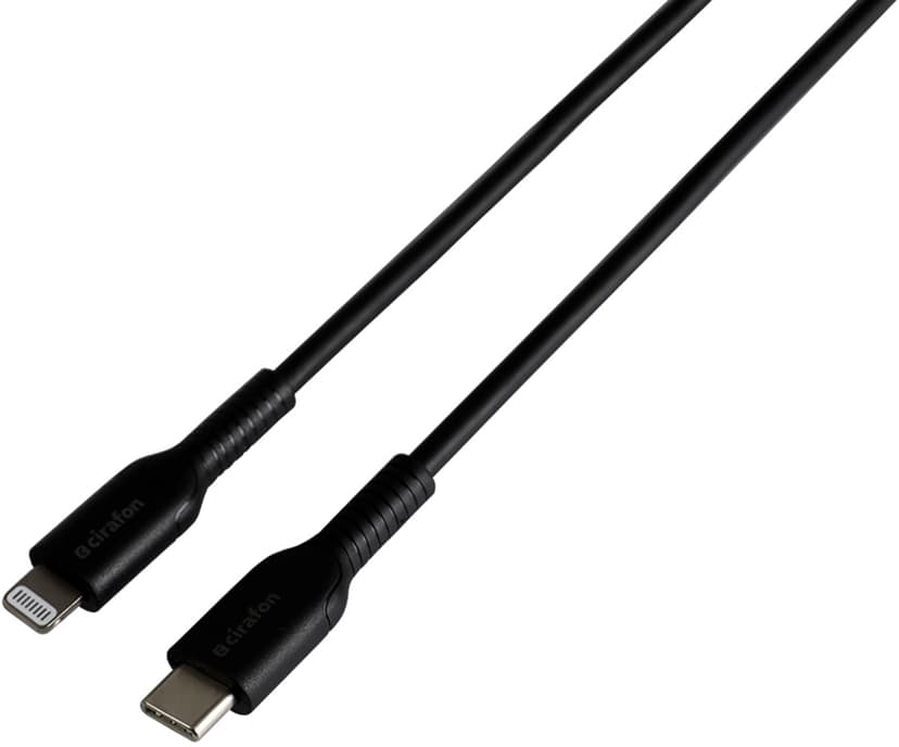 Cirafon USB-C naar Lightning-kabel 1m Zwart