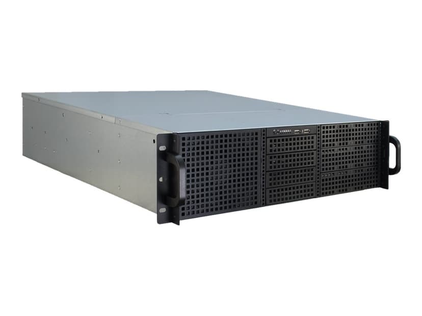 Inter-Tech IPC 3U-30255 3U 19" Rack Musta, Ruostumaton teräs