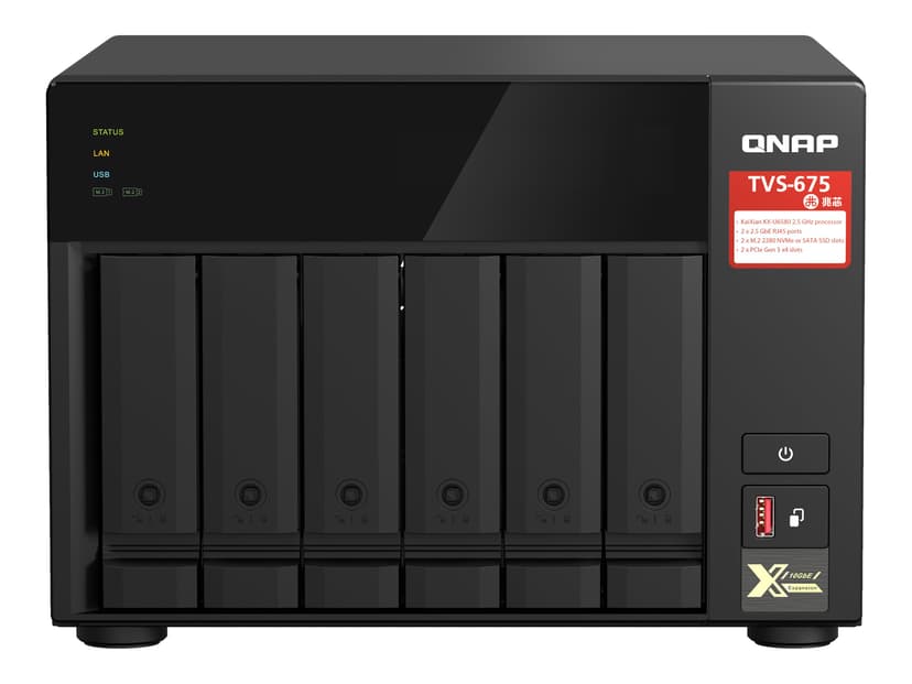 QNAP TVS-675 NAS Tower Ethernet/bredbåndsforbindelse Sort KX-U6580