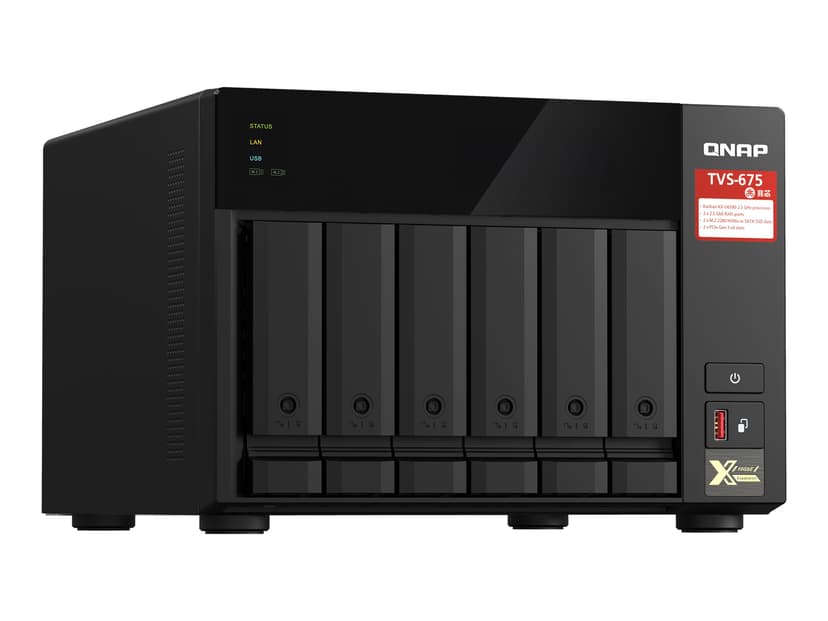 QNAP TVS-675 NAS Tower Ethernet/bredbåndsforbindelse Sort KX-U6580