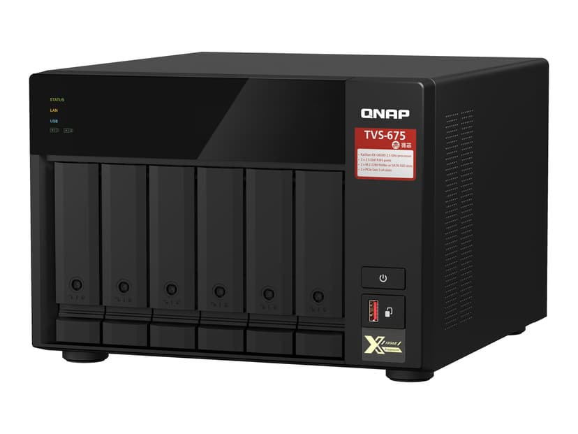 QNAP TVS-675 NAS Tower Ethernet/bredbåndsforbindelse Sort KX-U6580