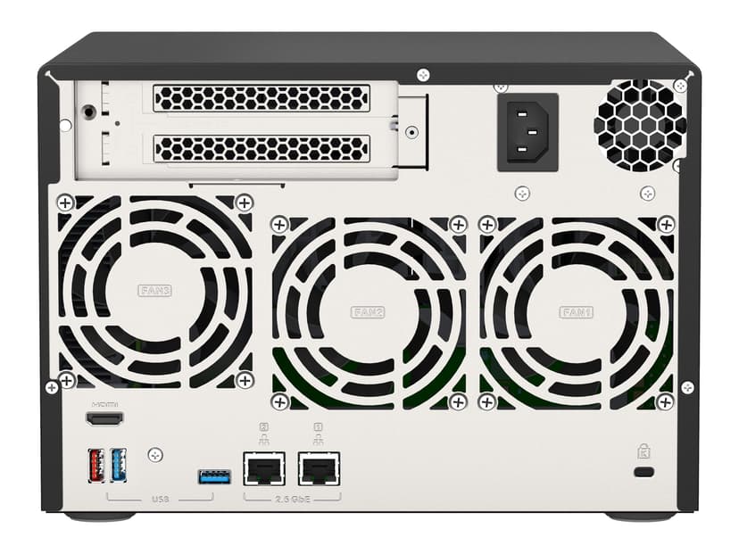 QNAP TVS-675 NAS Tower ZhaoXin KaiXian KX-6000 KX-U6580 8 GB DDR4 0 TB QuTS hero Svart