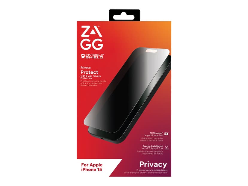 Zagg InvisibleShield Glass Elite Privacy skärmskydd iPhone 15