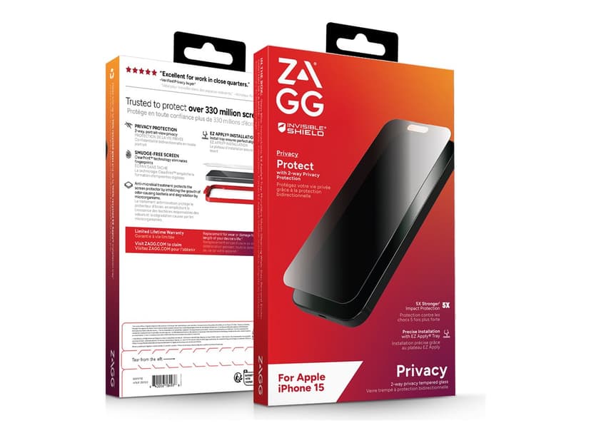 Zagg InvisibleShield Glass Elite Privacy skärmskydd iPhone 15