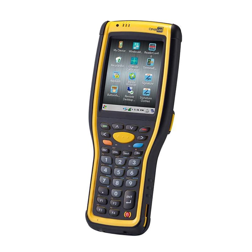 Cipherlab 9700 mobiilitietokone 8,89 cm (3.5") 320 x 240 pikseliä Kosketusnäyttö 447 g Musta, Keltainen