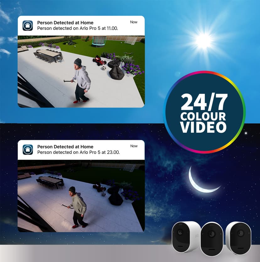 Arlo Pro 5 Wire-Free Spotlight Camera White 4-Pack