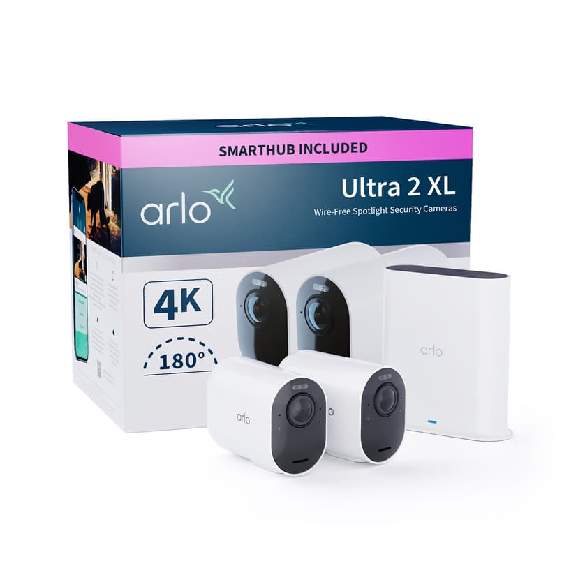 Arlo Ultra 2 XL For Business, trådlös övervakningskamera 2-pack, Vit