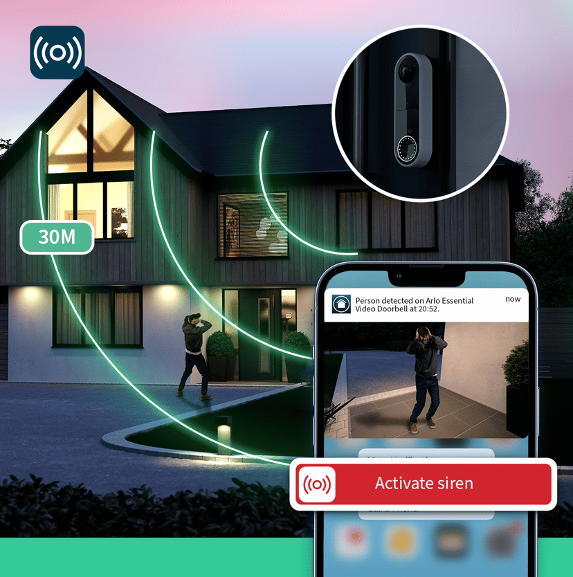 Arlo Wire-Free Video Doorbell Black