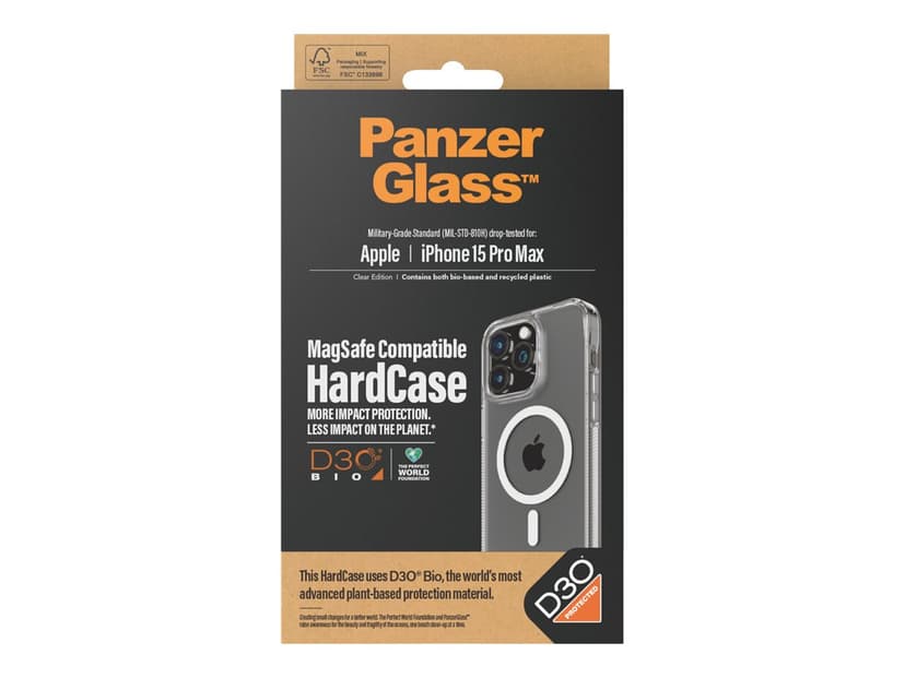 Panzerglass HardCase MagSafe With D30 iPhone 15 Pro Max Läpinäkyvä