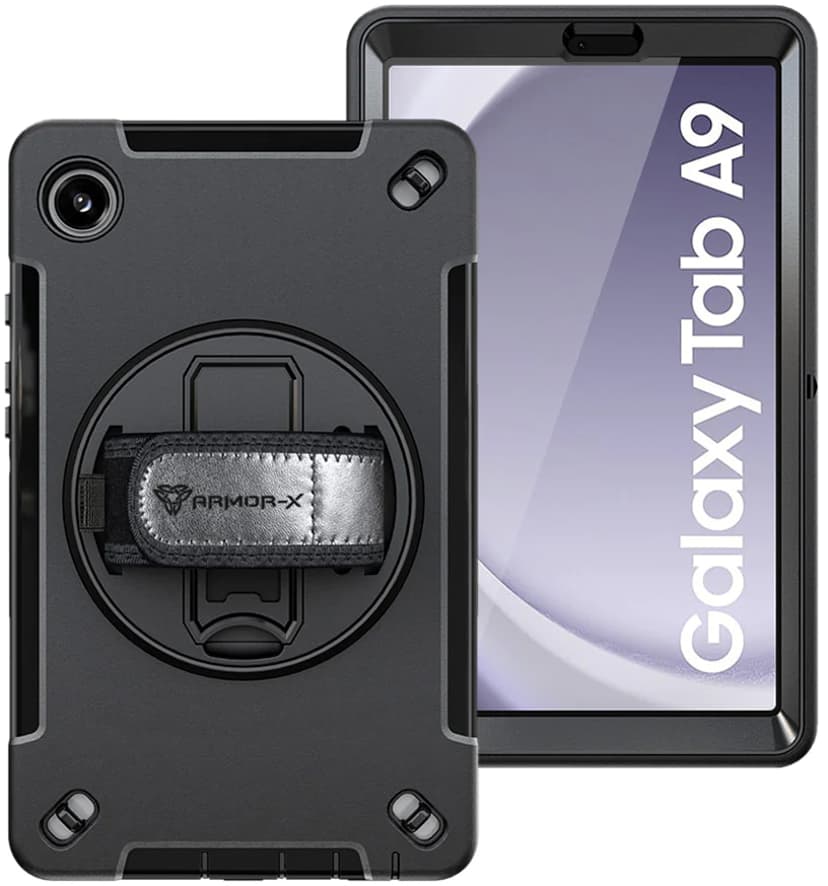 Armor-X Rainproof Military Grade Rugged Case With Hand Strap And Kick-stand Musta