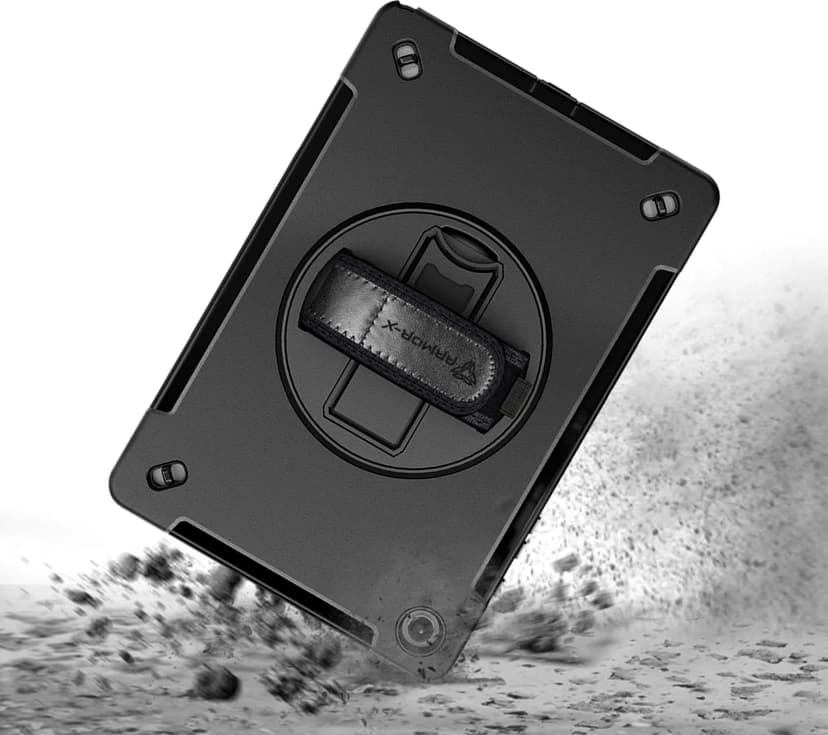 Armor-X Rainproof Military Grade Rugged Case With Hand Strap And Kick-stand Samsung Galaxy Tab A9+ Zwart