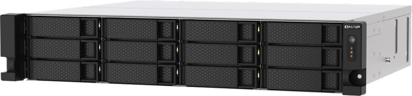 QNAP TS-1273AU-RP-8G NAS- & lagringsservrar Rack (2U) Ryzen Embedded V1500B 8 GB DDR4 0 TB QNAP QTS Gjuten aluminium, Svart