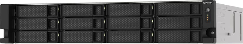 QNAP TS-1273AU-RP-8G NAS- & lagringsservrar Rack (2U) Ryzen Embedded V1500B 8 GB DDR4 0 TB QNAP QTS Gjuten aluminium, Svart