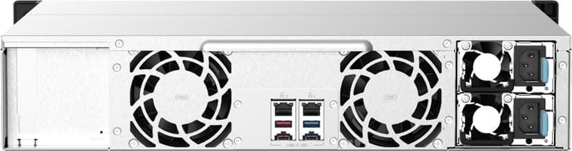 QNAP TS-1273AU-RP-8G NAS- & lagringsservrar Rack (2U) Ryzen Embedded V1500B 8 GB DDR4 0 TB QNAP QTS Gjuten aluminium, Svart