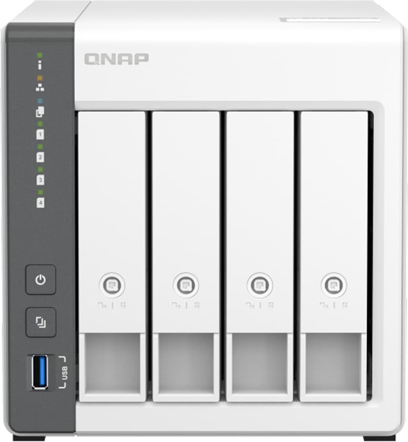 QNAP TS-433 NAS Tower ARM Cortex-A55 4 GB 0 TB QNAP QTS Valkoinen