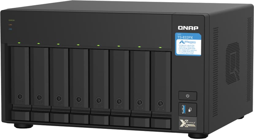 QNAP TS-832PX NAS Tower Ethernet LAN Aluminium, Zwart AL324