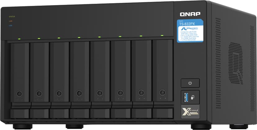 QNAP TS-832PX NAS Tower Ethernet LAN Aluminium, Zwart AL324