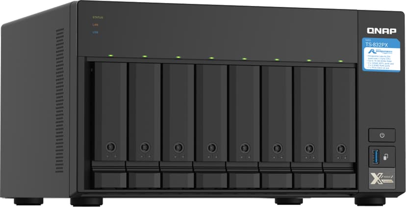QNAP TS-832PX NAS Tower Ethernet LAN Aluminium, Zwart AL324