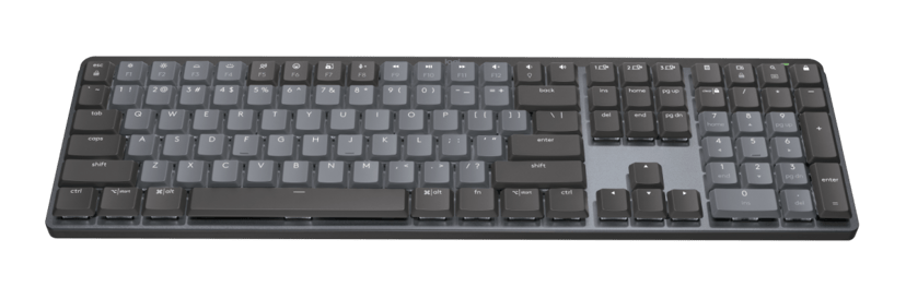 Logitech Master 920-010758 tangentbord Kontor Trådlös RF + Bluetooth QWERTY Amerikanskt internationellt grafit Trådlös Logitech Linear Amerikanskt internationellt