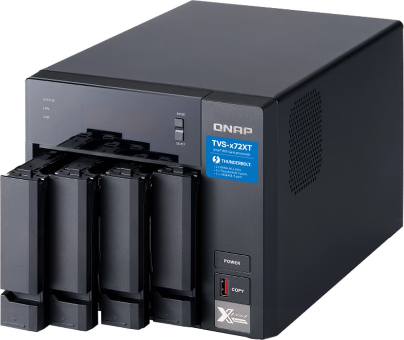 QNAP TVS-472XT NAS Tower Ethernet LAN Zwart